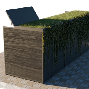 Obudowa na pojemniki 1100l QUUB Deska Zielony Dach